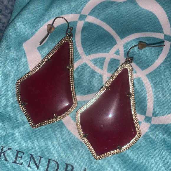 Kendra Scott Alexandra earrings Maroon Jade - Picture 3 of 5